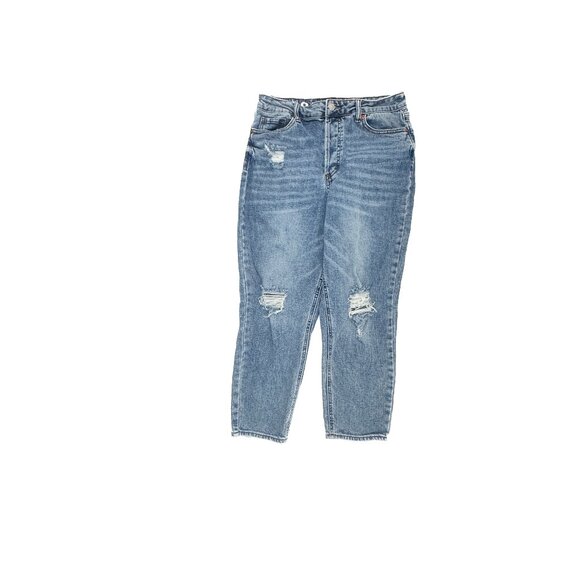SONG Classic Mom Jean Distressed Button Fly Women's size 9 Blue Denim Jeans - Picture 1 of 5